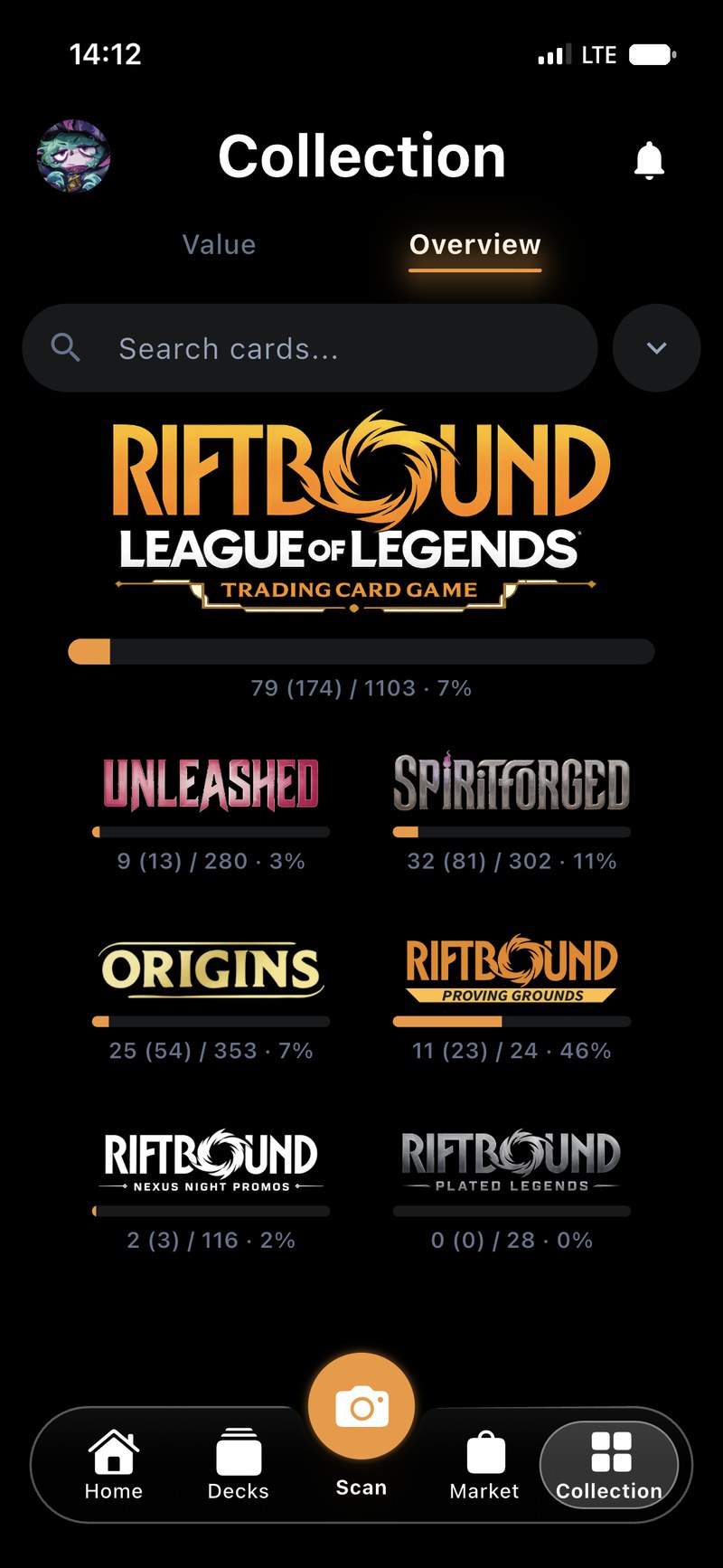 Riftr card scanner and collection