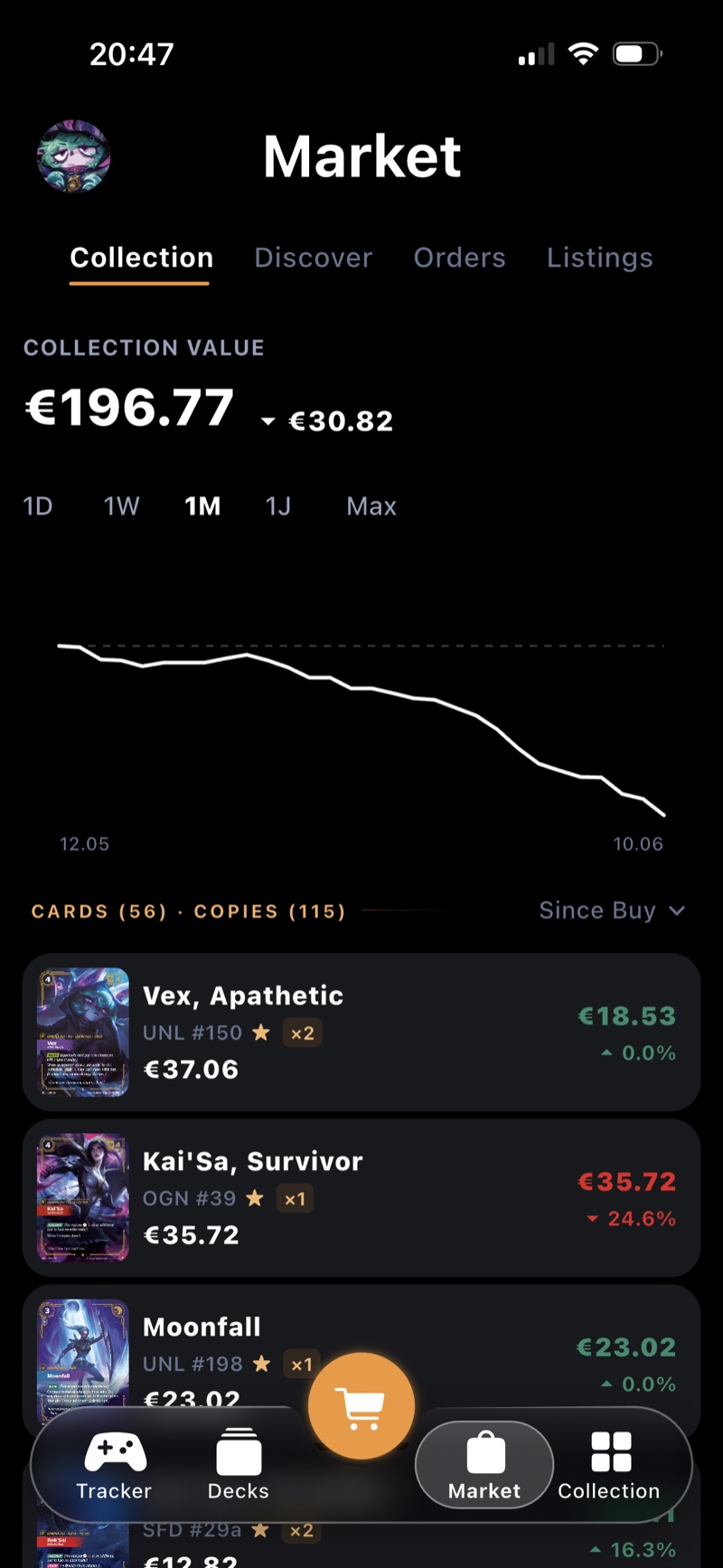 Riftr marketplace and collection value